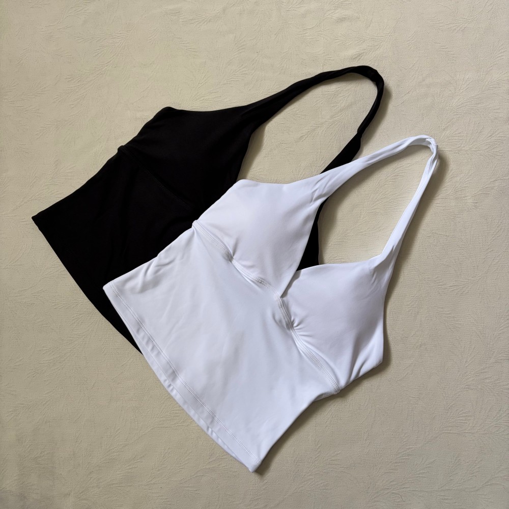 Logo V-neck Hanging Neck Vest  - Yoga Fitness Mat ulasan dan harga