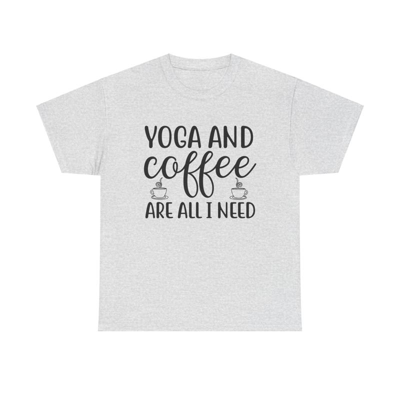 Yoga and Coffee T Shirt funny  - Yoga Fitness Quotes ulasan dan harga