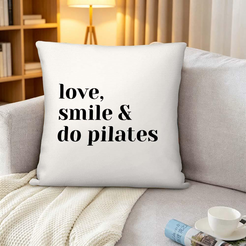 Love Smile Do Pilates Pillowca - Yoga Fitness Quotes ulasan dan harga