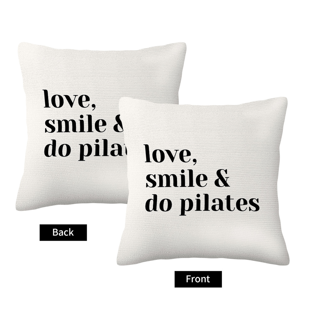 Love Smile Do Pilates Pillowca - Yoga Fitness Quotes ulasan dan harga