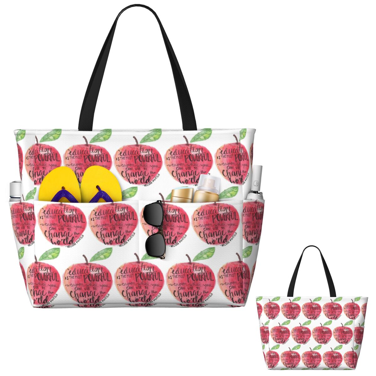 Teacher Quote Beach Tote Bag S - Yoga Fitness Quotes ulasan dan harga
