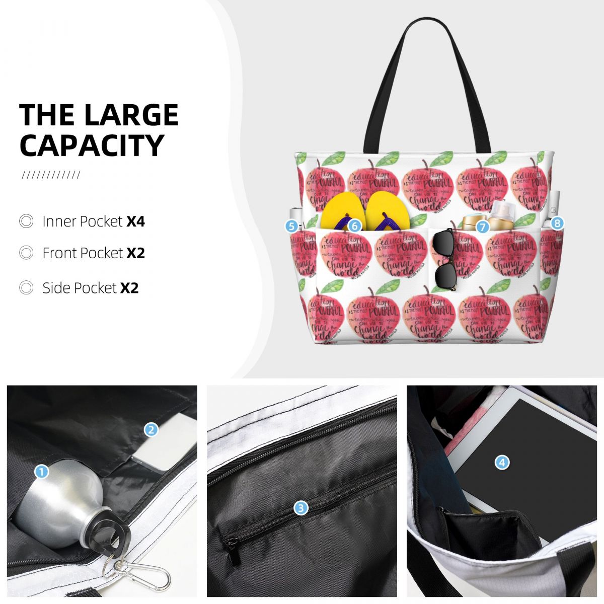 Teacher Quote Beach Tote Bag S - Yoga Fitness Quotes ulasan dan harga