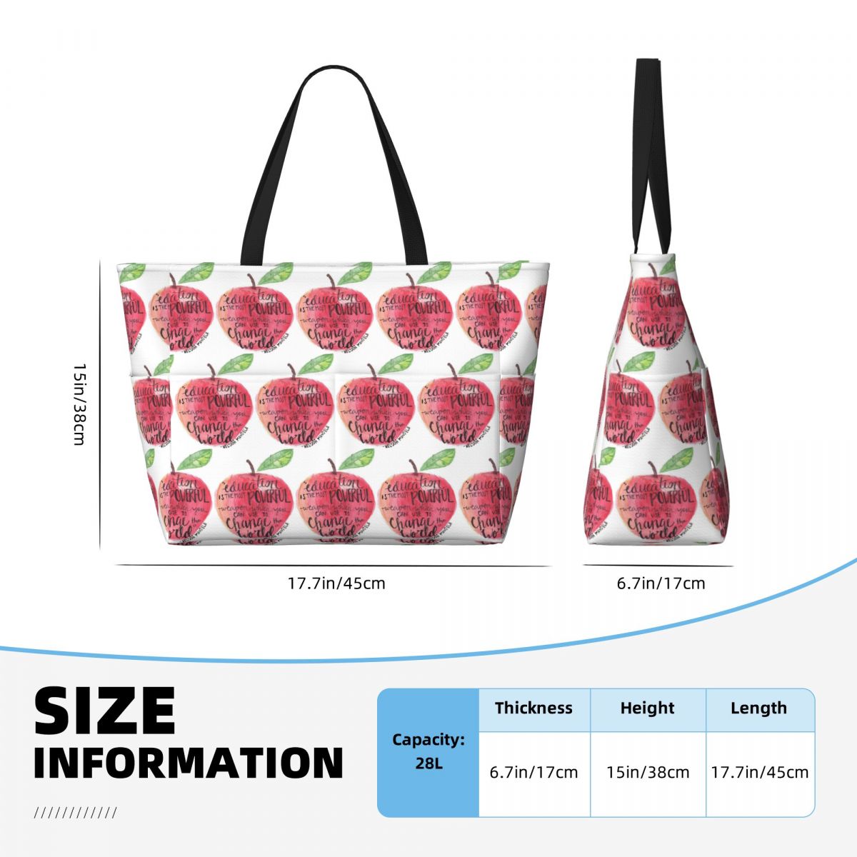 Teacher Quote Beach Tote Bag S - Yoga Fitness Quotes ulasan dan harga