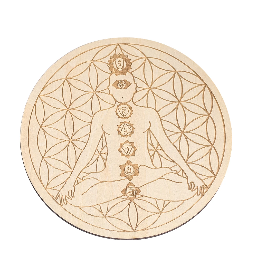 15CM Laser Engraving 7 Chakra  - Yoga Fitness Mat ulasan dan harga
